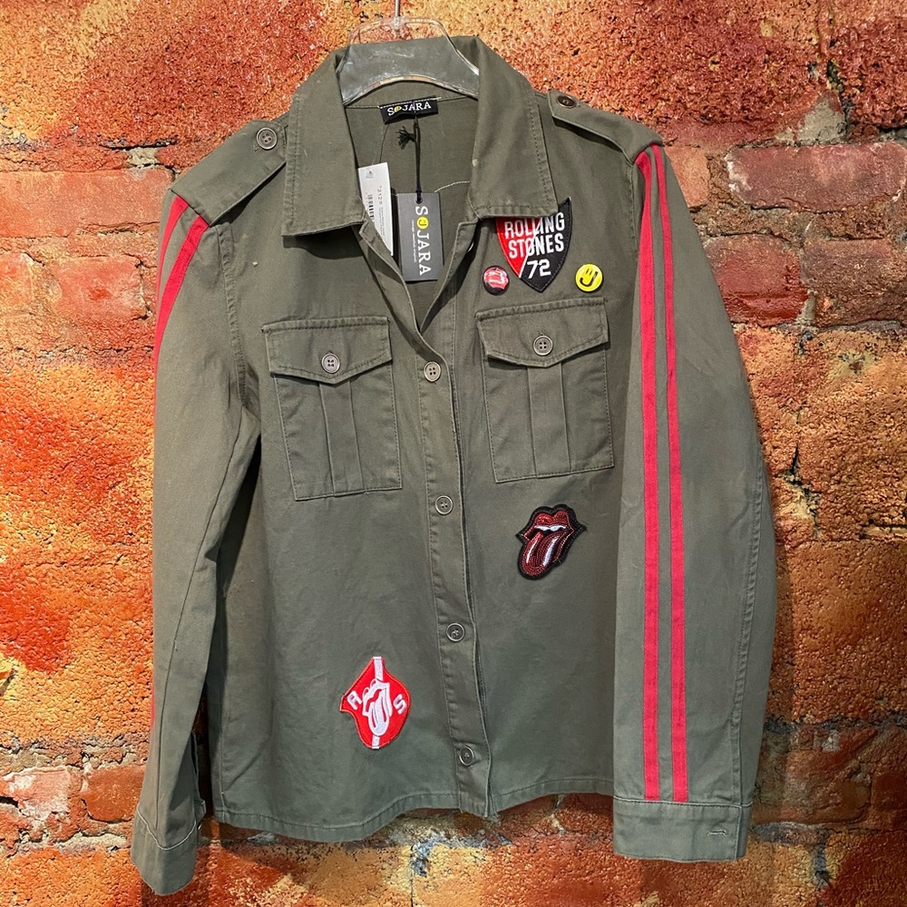 😋 SOJARA ARMY JACKET W ROLLING STONES